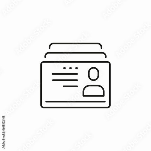 stacked id cards icon sign vector