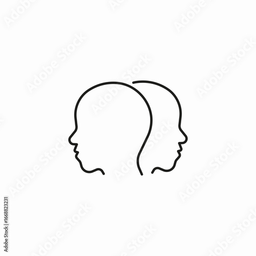 two heads sides icon sign vector