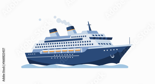 A cruise ship sailing on the sea, ready for vacation