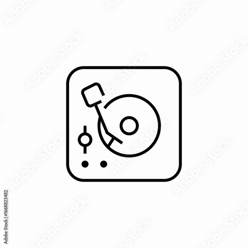 vinyl record player icon sign vector
