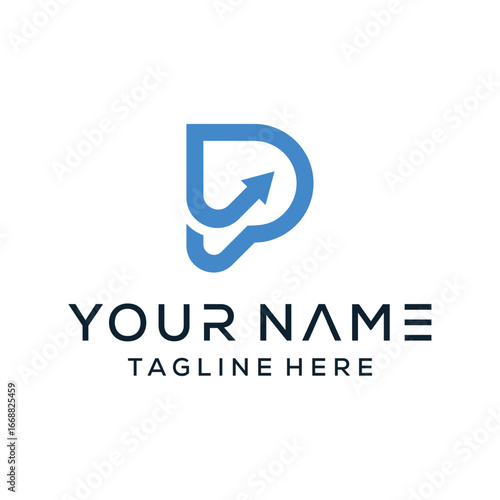 Free Download abstract letter D logo design with an arrow. This logo can be used for business and financial consulting firms. Digital technology concept. - vector - GFXLoad