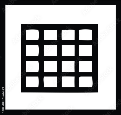 Geometric grid pattern black and white abstract design simple square matrix layout modern minimalist symmetry graphic element