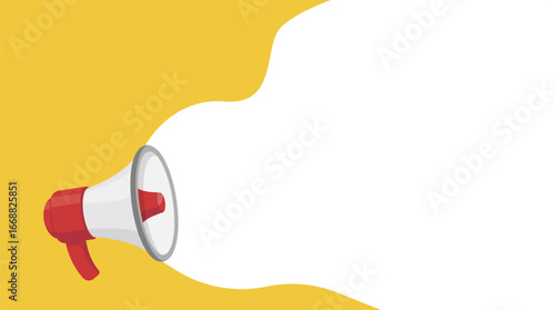 Colorful megaphone vector image with empty space designed for advertising messages, news updates, and marketing content. Great for digital media use.