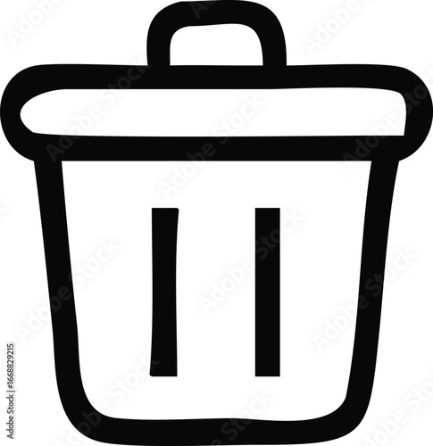 Simple trash can icon representing deletion data removal erase delete trash bin garbage can waste disposal digital cleanup