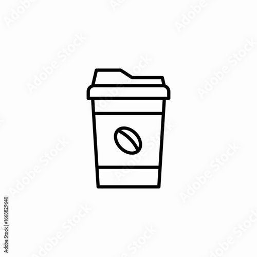 coffee bean cup icon sign vector