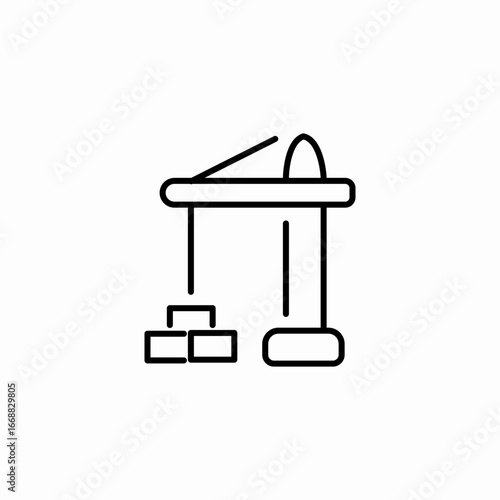 construction crane lifting blocks icon sign vector