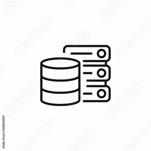 database server storage icon sign vector