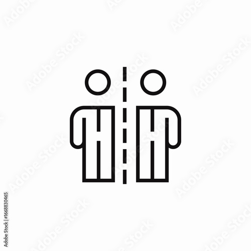 divided people separated icon sign vector