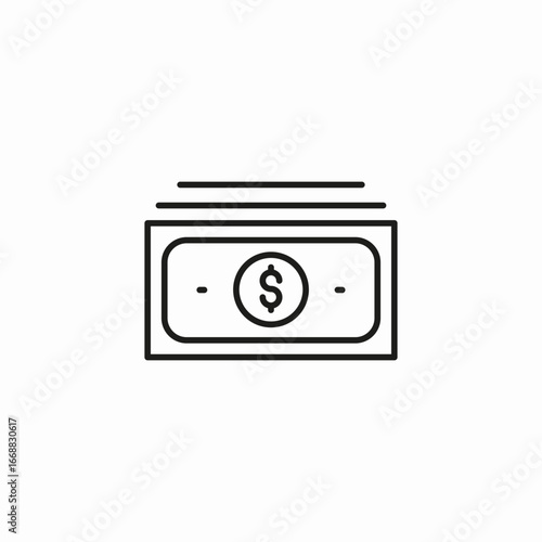 dollar bill money icon sign vector
