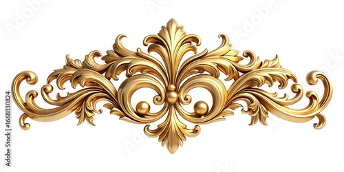 Ornate gold decorative flourish with acanthus leaves and scrolls