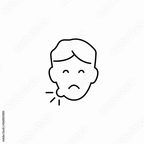 face swollen cheek icon sign vector