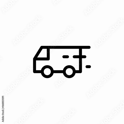 fast delivery van icon sign vector