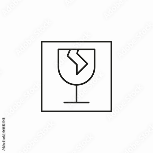fragile delivery icon icon sign vector