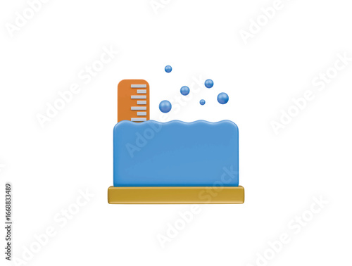 sea level icon 3d illustration render