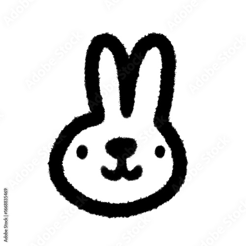 rabbit png outline, cute cartoon handdraw clipart kids doodle element hand drawn doodle, handwriting clipart, kawaii kids drawing, funny character, childlike sketch, handwritten words,