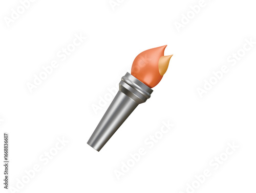 athletic torch icon 3d illustration render