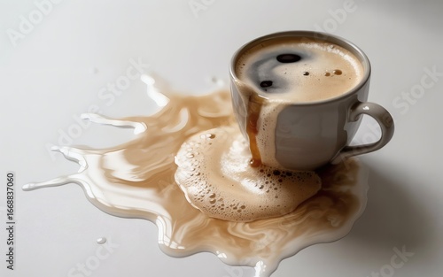 Spilled Coffee Disaster A Messy Morning Moment Captured