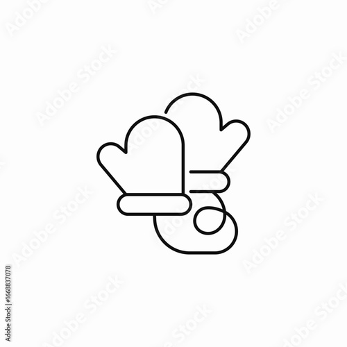 linked winter mittens icon sign vector