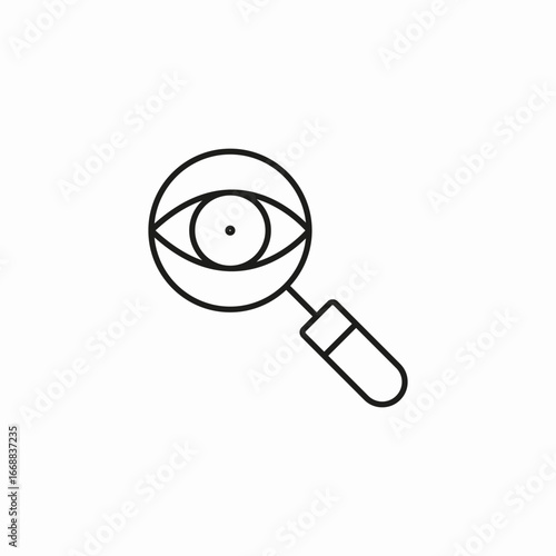 magnifying glass eye icon sign vector