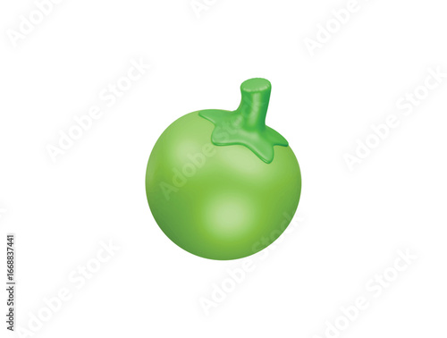 green tomato icon 3d illustration render