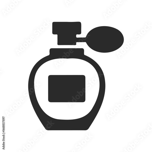 Classic perfume bottle silhouette with vintage atomizer