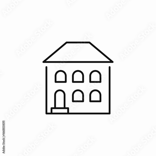 multistory house windows icon sign vector