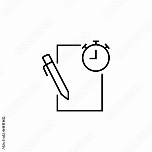 pen document timer icon sign vector