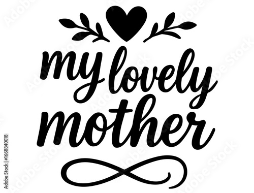 Mother typography in silhouette