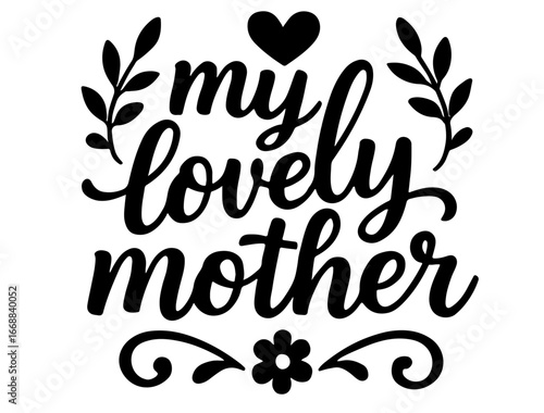 Mother typography in silhouette
