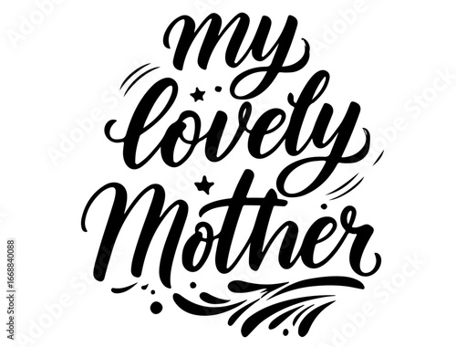 Mother typography in silhouette