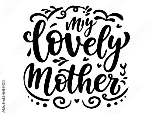 Mother typography in silhouette