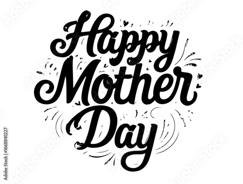 Mother typography in silhouette