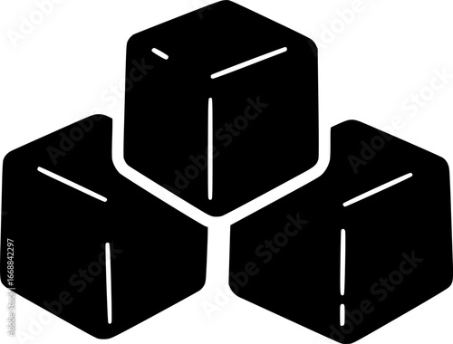 Paneer cubes outline icon vector
