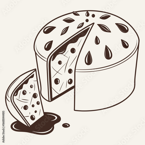 Panettone cut in half.