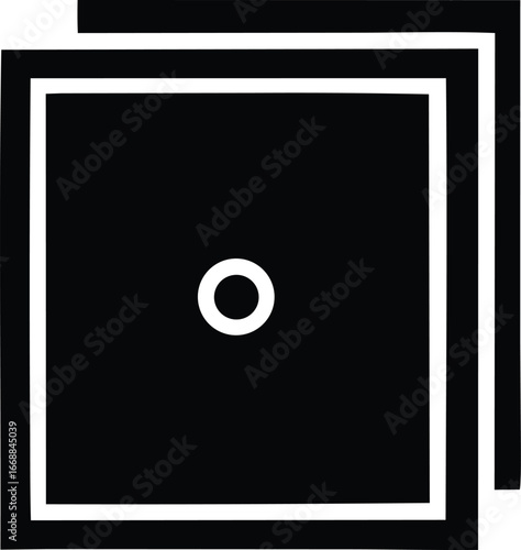Minimalist black square with single white dot centered symbolizing simplicity and focus
