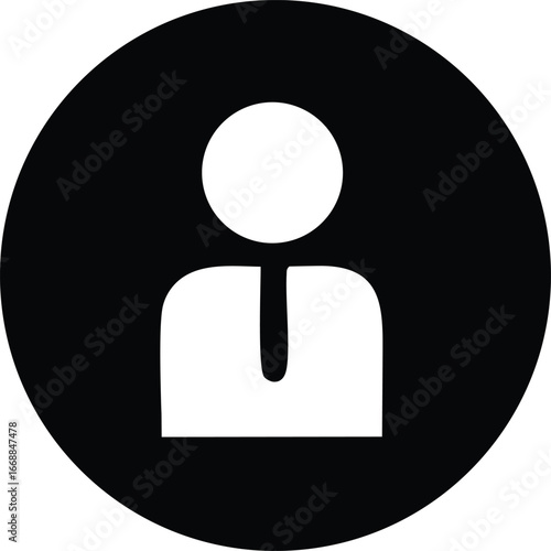 Simple user icon representing a person profile identity and account access for digital platforms
