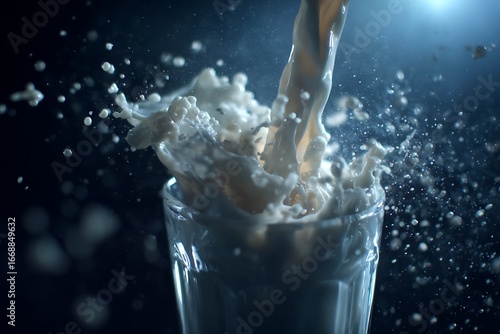 Wallpaper Mural splash of milk pour into a glass Torontodigital.ca