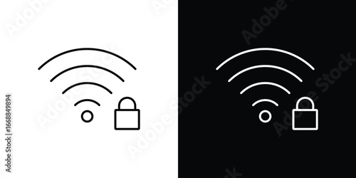 Wifi security icons. vector symbol illustrations.