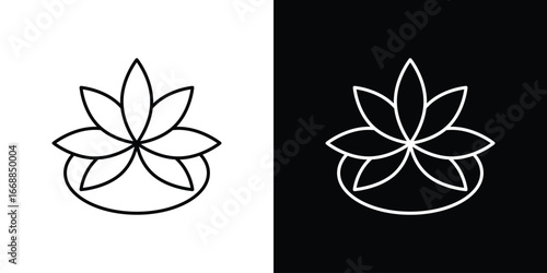 Water lily icons. vector symbol illustrations.