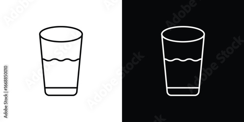 Water glass icons. vector symbol illustrations.