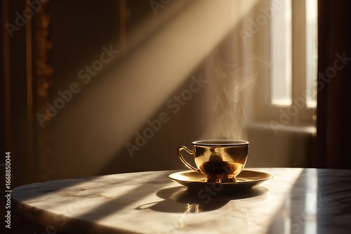 Wallpaper Mural cup of hot coffee on a tab;e Torontodigital.ca