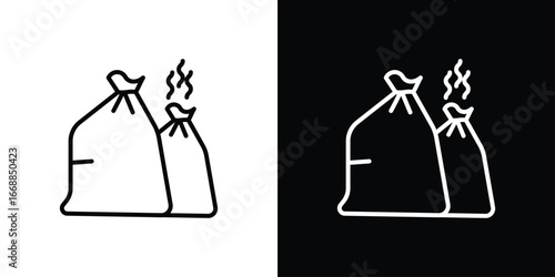 Trash bag icons. vector symbol illustrations.