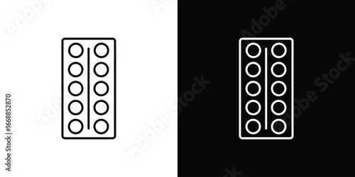 Pill blister pack icons. vector symbol illustrations.