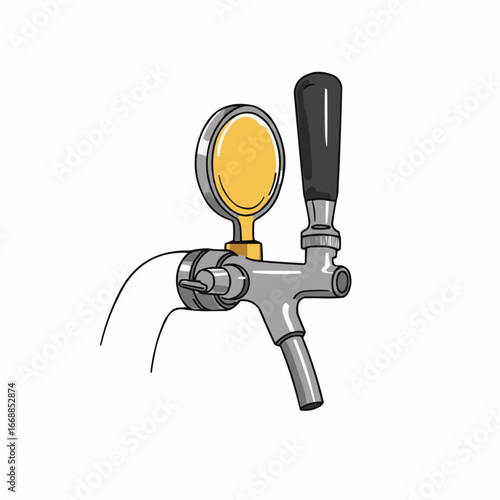Beer tap handle with gauge for draught beer dispensing  