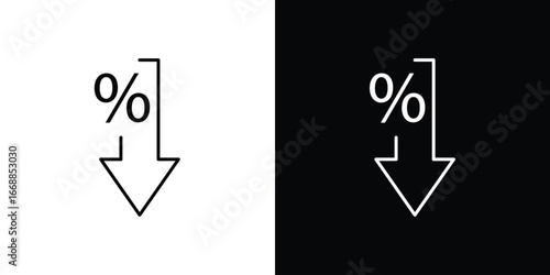 Percent down icons. vector symbol illustrations.