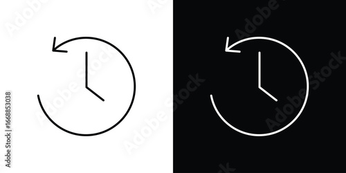 Past time icons. vector symbol illustrations.