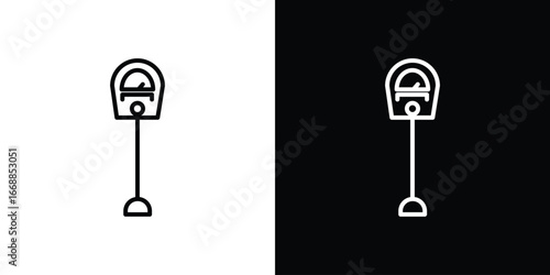 Parking meter icons. vector symbol illustrations.