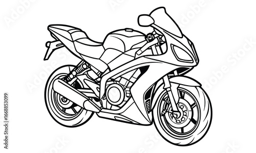 Kawasaki Ninja Kids silhouette and vector line art t shirt design, intricate detailed drawing, adult coloring pages, printable art for stress relief and relaxation, high-quality illustration.