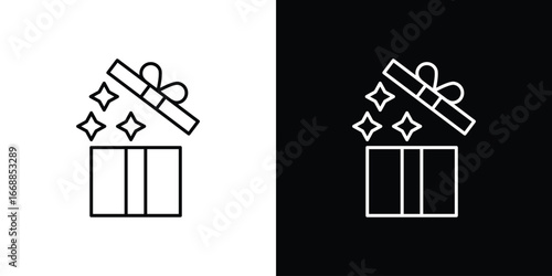Open gift box icons. vector symbol illustrations.