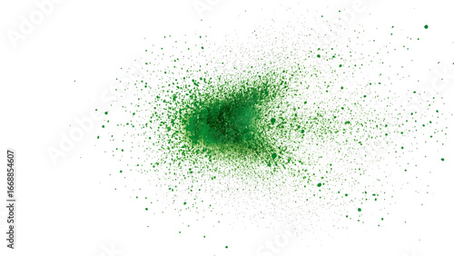 Green Splatter of Paint: A dynamic abstract composition showcasing a vibrant spray of green paint, creating a captivating visual texture and artistic energy.